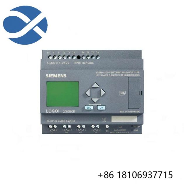 SIEMENS 6ED1052-1MD00-0BA7: 12/24VDC Logic Module Display, Compact Automation Solution