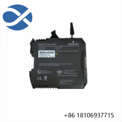 EMERSON KJ1710X1-BA1: Single Port Fiber Switch for Industrial Control Systems